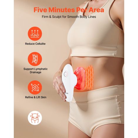 Appareil de Modelage Corporel 3-en-1 par Ventouse, Électrostimulation et Lumière Rouge, Masseur Anti-cellulite Électrique, 3 Modes… (1/5)