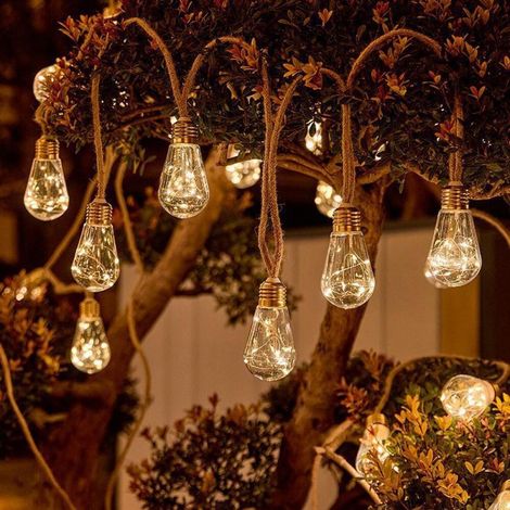Solarbetriebene Lichterkette für den Außenbereich, 15 Glühbirnen, 7,5 m, wasserdicht, 8 Beleuchtungsmodi, stimmungsvolle Dekoration für Garten, Balkon, Terrasse und Patio (1/4)