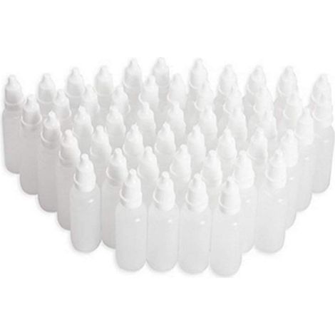 50 fons compte-gouttes 15 ml plastique souple + bouchons vissables, pour huiles, échantillons ou cosmétiques
