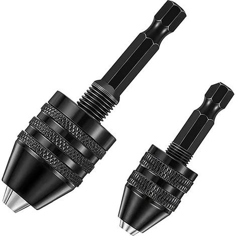 Quick-change hex shank drill chuck, universal keyless adapter for impact drivers, power tools and DIY projects (black)