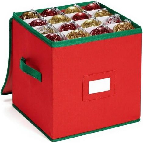 Caja de almacenamiento para adornos navideños, tela no tejida resistente a desgarros, organizador multifuncional para regalos de Navidad. (1/4)