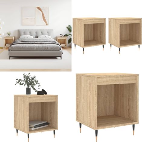 Nachttische 2 Stk. Sonoma-Eiche 40x35x50 cm Holzwerkstoff - Nachttisch - Wohnzimmermöbel - Beistelltisch - Holzwerkstoff - Sonoma-Eiche - Home & Living (1/5)
