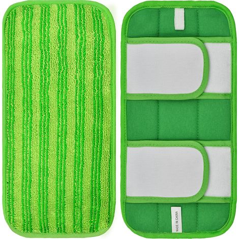 Lot de 4 Lingettes Réutilisable pour Wet Jet Chiffon Rechange pour en Microfibre Lavable Nettoyer Le Sol Sec ou Humide (4pcs-vert)