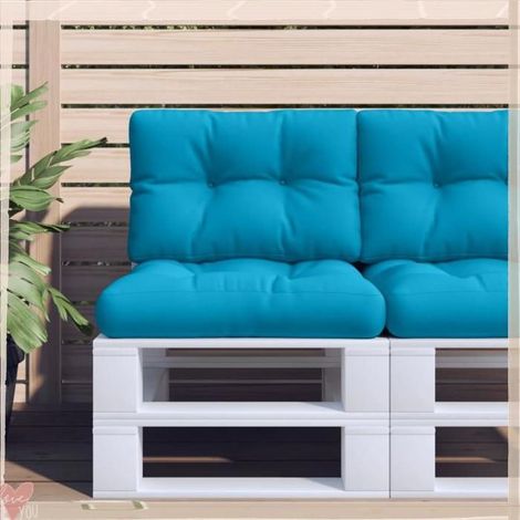 Coussins de palette - VINGVO - 360671 - Lot de 2 - Bleu - Polyester résistant UV et étanche (1/5)
