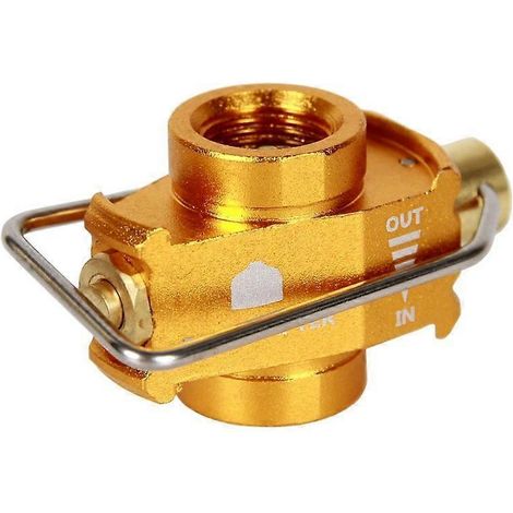 Adaptateur de conversion de réservoir plat Camping Gas Saver Plus, valve d'adaptation de gaz de camping, doré (1/5)