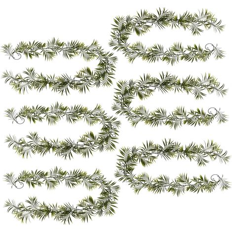 Pack of 6 x 190cm Fire Retardant Artificial Palm Garland (1/3)