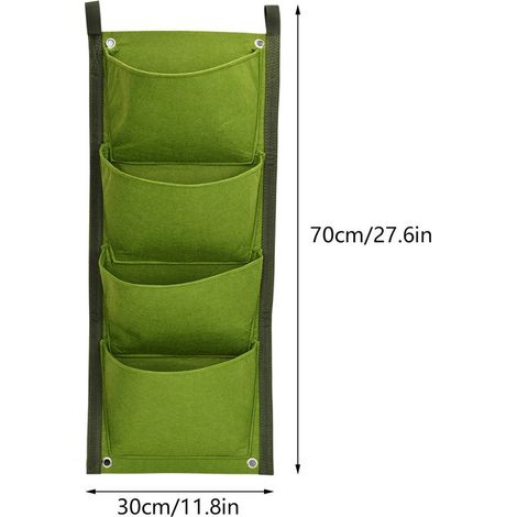 Jardinage Vertical [4 Poches] Sac de Culture en Felt Modèle 70x30cm Kit de Plantation Murale Balcon Exterieur - Drainage Automatique (1/5)