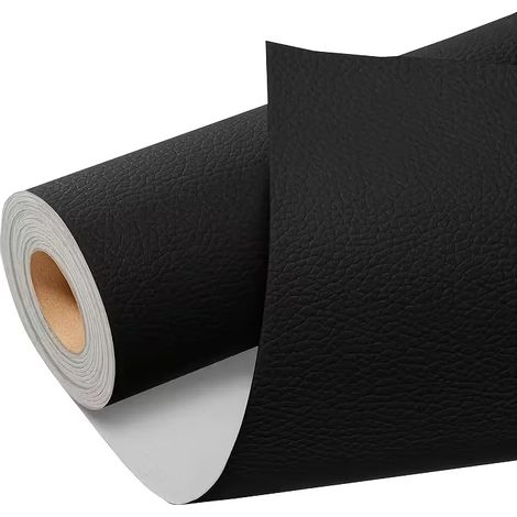 (Noir, 55x200cm) Ruban de réparation en cuir synthétique auto-adhésif durable, adapté à la réparation de meubles et d'intérieurs automobiles. (1/5)