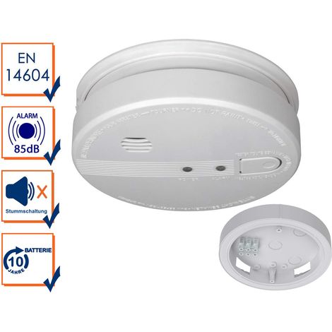 Optischer Rauchmelder 230V vernetzbar 10 Jahres Back-Up Batterie & Montageplatte (1/5)