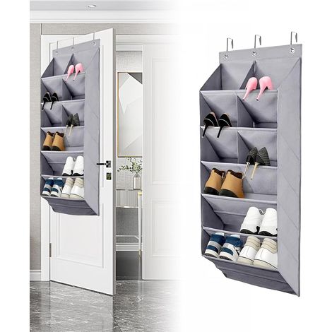 Scarpiera sospesa in tessuto Oxford, organizer salvaspazio per scarpe da appendere alla porta con 9 tasche, ideale per camper, cameretta dei bambini, ecc. (1/4)