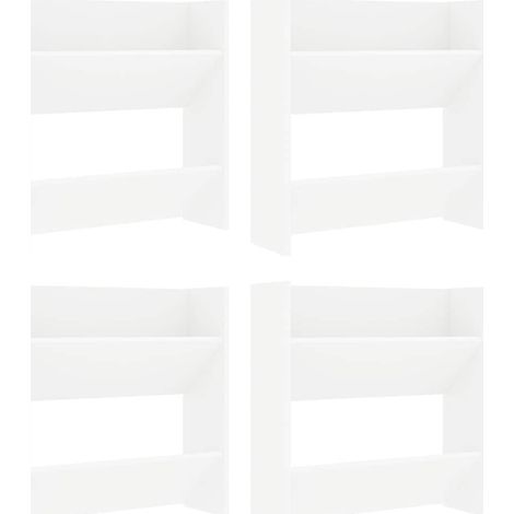 Maison Exclusive - Scarpiere a Muro 4 pz Bianche 60x18x60 cm in Legno Multistrato (1/5)