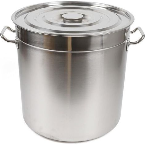 35L Stainless Steel Stock Pot Large Large Cooking Pot Deep Stockpot Kitchen Pot Hangable Lid Capacity Graduations with Lid for Hotels Restaurants Kitchens Warehouses