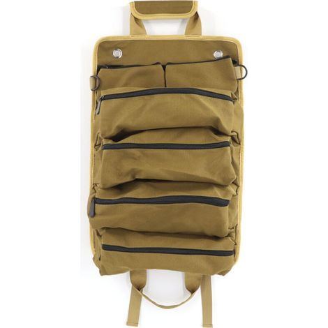 Kit d'outils, lourds hommes et femmes Roll up Kit Organisateur portatif pour outils, support d'outils, kit de rangement camouflage UTV pour camion - Idéal pour les électriciens(Couleur kaki) (1/5)