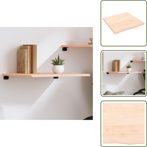 Wandregal 60x60x2 cm Massivholz Eiche Unbehandelt - Wandregal - Eichendielen - Holzmöbel - Rustikal - Deko Regal (1/5)
