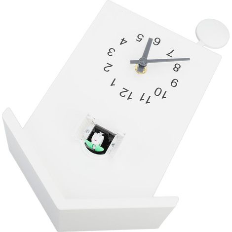 Horloge murale en forme de maison d'oiseau, appel vocal, pendule de Style nordique suspendu pour bureau, chambre à coucher, salon, blanc (1/5)