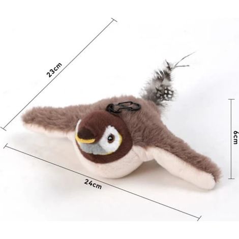 Oiseau volant électronique interactif pour chat, jouet à suspendre pour animal de compagnie, ailes battantes, moineauqudddd (1/5)