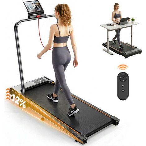 Klappbares Laufband, Neigung 12%, Geschwindigkeit 1-12 km/h, Motor 2,5 PS, Mit LED-Anzeige und kabrierter magnetischer Fernbedienung. (1/5)