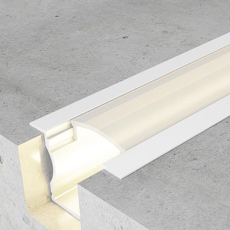 IluminaShop - Perfil de Aluminio para Empotrar con alas High Lacado Blanco 12V/24V 2 metros (1/3)