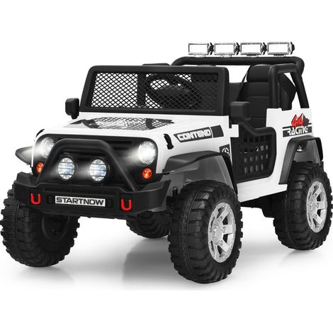 Coche eléctrico infantil 114,5 x 72 x 74 cm 2 modos de control diseño realista PP blanco 200019160