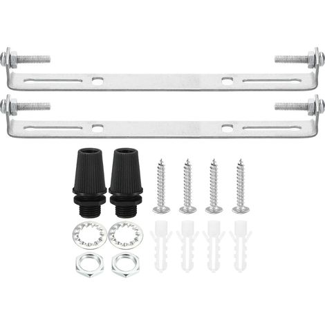 150mm Support de Fixation Plafonnier, 2 Ensemble Lumière Luminaire Montage Support Plaque Acier Barre Transversale pour suspensions Mur Lumière, avec Vis Rondelle Écrou Trousse (1/5)