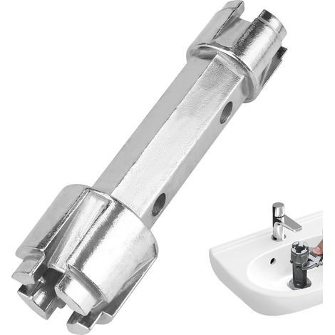 Outil d'Installation de Lavabo Multifonction - Clé d'Évier à Double Extrémité pour Bonde et Vidange - Acier Inoxydable et Alliage Forgé - Pour Baignoire