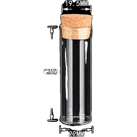 Bottiglie in vetro, tappo in sughero, design ecologico, 18 ml - 22 x 70 mm (1/2)