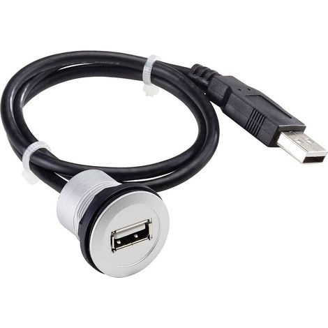 Cordon embase femelle USB 2.0 type A vers mâle USB 2.0 type A 0.60 m Schlegel RRJUSB609 D28688