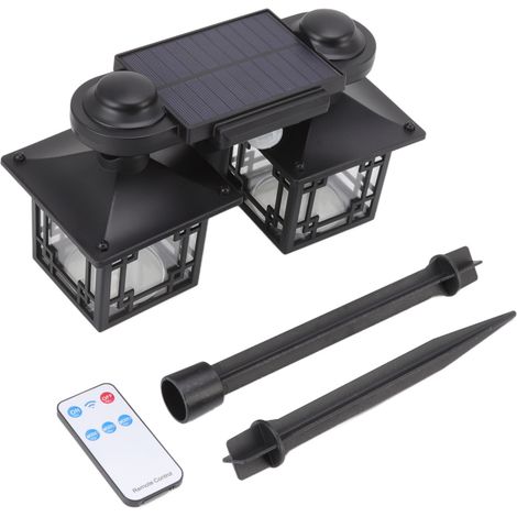 Lampes solaires extérieures 120COB, étanches, avec télécommande et détecteur de mouvement, pour porte d'entrée, cour ou garage. (1/5)