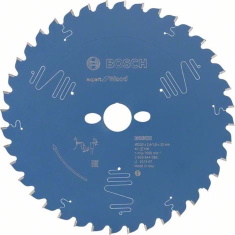 Lama per sega circolare Expert for Wood AD 250mm Z.40, trapano 30mm, taglio W.2.4mm (1/4)
