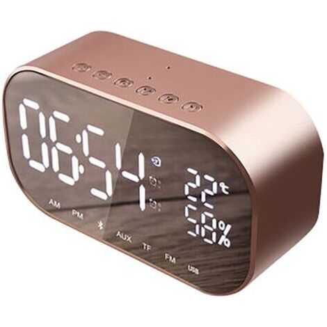 Radio réveil Bluetooth Haut-parleur FM avec thermomètre et fonction d'appels mains libres