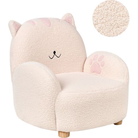 Kids Armchair Cat ZOAR Boucle Off-White (1/5)