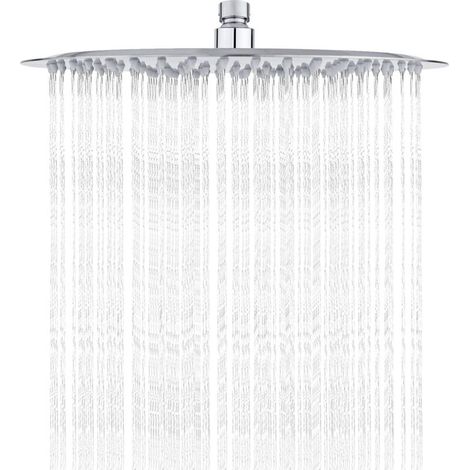 Stainless Steel Shower Head - Water Saving Shower, 30CM Round Shower Head, Universal Rain Shower Head 1/2 Inch Thread, 360° Rotatable, 30° Tiltable, Easy to Install and Clean