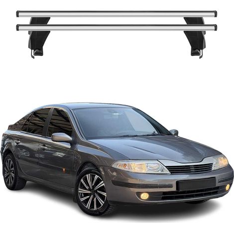 OMAC Dachträger Querträger Alu für Renault Laguna II 2001-2008 – Abschließbar – T-Nut – City-Crash-getestet – Max. 50 kg Silber (1/5)