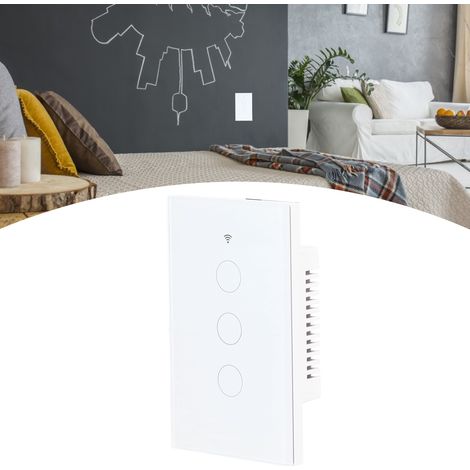 Intelligenter 3-fach-Fernbedienungsschalter mit Tuya Zigbee für moderne Lichtschaltungen, weißes, feuerfestes PC-Gehäuse, 10 A, 100–240 V, mit Timer und Gruppensteuerung (1/5)