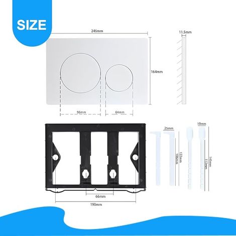 (Blanc) 1 Pièce Applicable à Plaque Geberit Réservoir d'eau,Plaque de Déclenchement Geberit,Compatible Plaque de Commande wc Suspendu,Panneau de Ré (1/4)