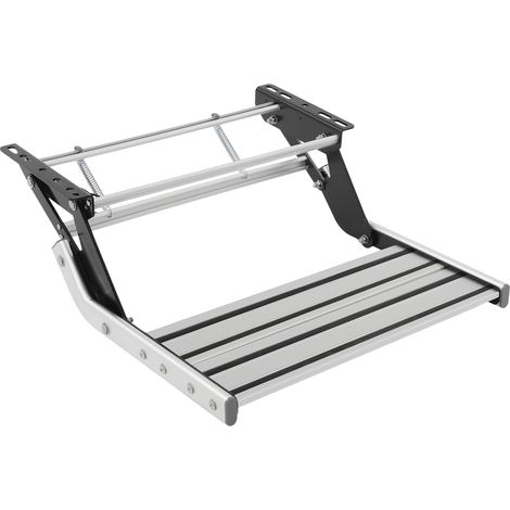 Marchepied Manuel Pliable pour Camping-Car, Marchepied Rétractable en Aluminium, avec Éclairage LED 12 V, Surface Antidérapante, Capacité De Charge De 440 LB, Entrée Et Sortie Sécurisées (1/5)