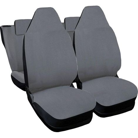 Lupex shop - Coprisedili Auto Compatibili per C1, Made In Italy, set anteriori e posteriori, copri poggiatesta incluso, tessuto poliestere, Grigio Chiaro (1/4)