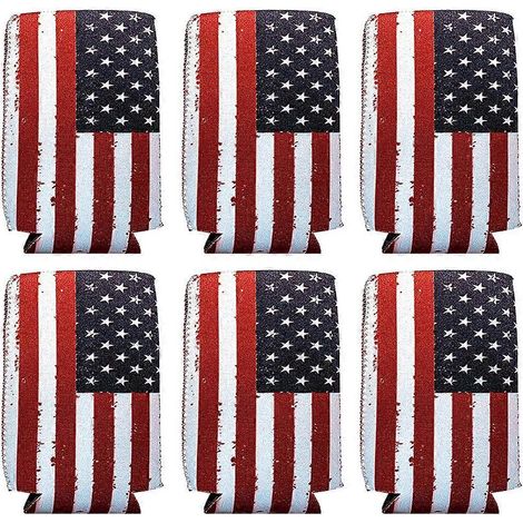 Stück Bierkühlerhüllen mit US-Flagge aus Neopren, Dosenkühler, Becherkühler, Sommer-Dosenkühler-14.5X8.5X8.5CM (1/3)
