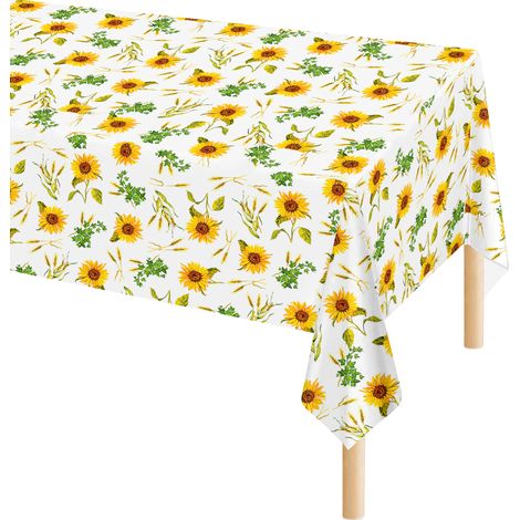 Tovaglia Antimacchia In Pvc Stampa Digitale Idrorepellente Facile Da Tagliare Copritavolo Cucina Vendita A Metro Tavolo Interno Esterno Salvatavolo Cerata 140x400Cm - Dis83-Girasoli (1/5)