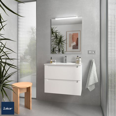 Salgar Schrank wandhängend MONTERREY 700 2 Metallauszug mit Softeinzug WHITE COTTON 697 x 540 x 450 mm (1/5)