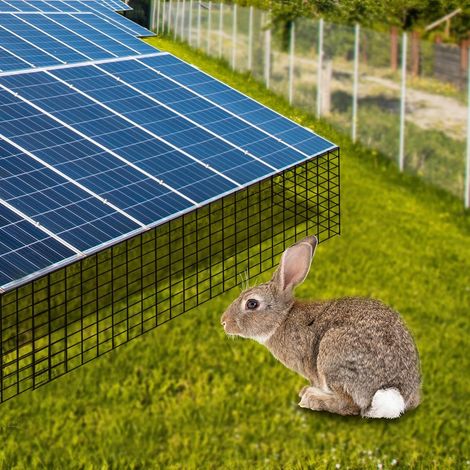 Solar Proofing Bird Mesh Kit, 8in×100ft PVC Coated Black Solar Panel Bird Proofing Mesh with 70 Fixing Clips, for Control & Prevention of Pigeons Nesting (1/5)
