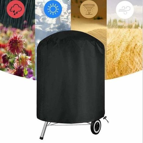 Housse Barbecue Rond, Oxford 210D Bâche de Protection Barbecue, Housse de Barbecue, Bâche Imperméable pour Barbecue Grill Exterieur, (1/5)