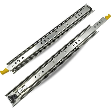 Glissières Télescopiques à Billes H53 mm, Verrouillage, Charge 120 kg, 600 mm (1/5)