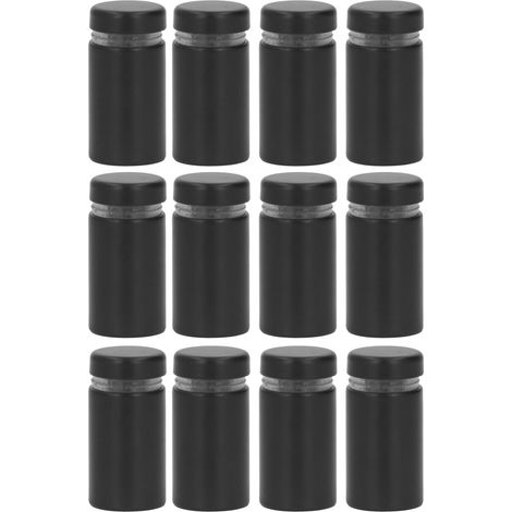 Lot de 12 vis à distance acier inoxydable 16x30mm fixation murale pub enseigne doré brossé (1/5)