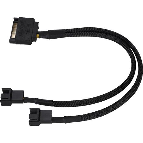 15-Pin-SATA-auf-2x4-Pin-Lüfterstromadapterkabel, Doppelkonverter, 22AWG-Kabel