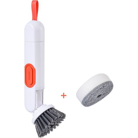 Brosse À Vaisselle Avec Distributeur De Savon - Tête Remplaçable En Nylon - Pour Casseroles, Plats, Éviers Et Surfaces Cuisine - 1 Pièce (1/4)