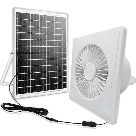 Belüftung 6-Zoll-Hochgeschwindigkeits-Solar-Silent-Lüfter mit 8-W-Panel-Schuppen-Solar-Abluftventilator für Hühnerställe, Gewächshäuser, Schuppen B (1/5)