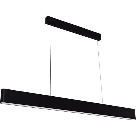 Suspension LED Design Moderne 120 cm Réglable en Hauteur Noir Mat avec Télécommande - PANGIVO