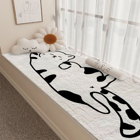 LAN Chaton tigré 4020CM faux cachemire Couverture rafraîchissante en fausse cachemire avec un adorable motif de chat, idéale pour la maison, la chambre, la table de chevet, absorbante, antidérapante,  (1/4)