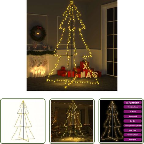 vidaXL Weihnachtsbeleuchtung - Weihnachtsbaum in Kegelform 240 LEDs Indoor Outdoor 118x180 cm (1/5)